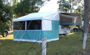 Kenlow outdoor caravan awning and annex in blue