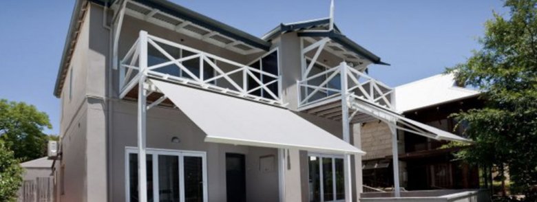 Retractable folding arm awnings from Kenlow in Perth on an home exterior