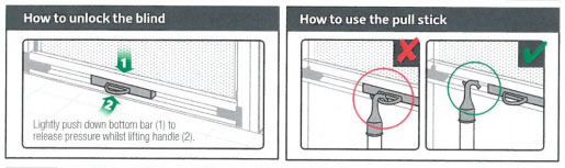 Instructions on how to unlock your ziptrak blinds